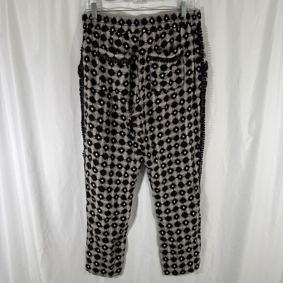 HEI HEI Anthropologie Pants Women's Medium Black Pull On Drawstring Lightweight - Picture 9 of 12